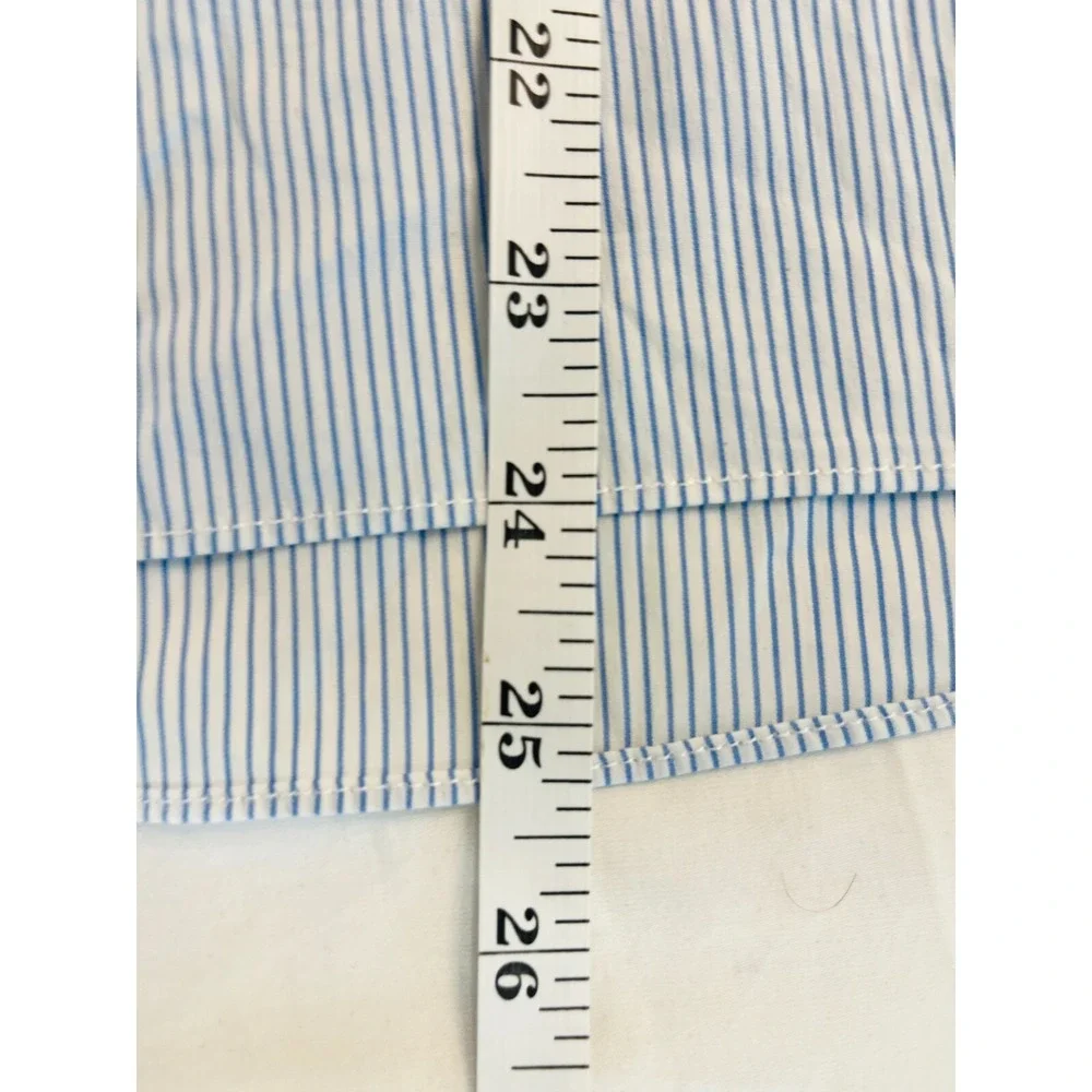 DO+BE‎ Blue White Stripe Off Shoulder Blouse Tie Sleeve Balloon Hem Size Small - Picture 8 of 9